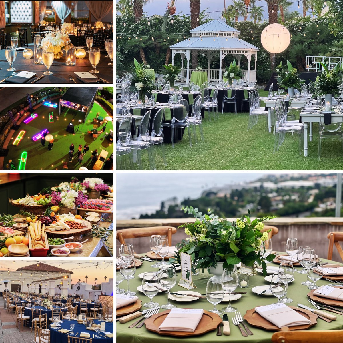 Corporate dinners, garden receptions, grazing tables, and wedding tablescapes produced by Jennifer Jones