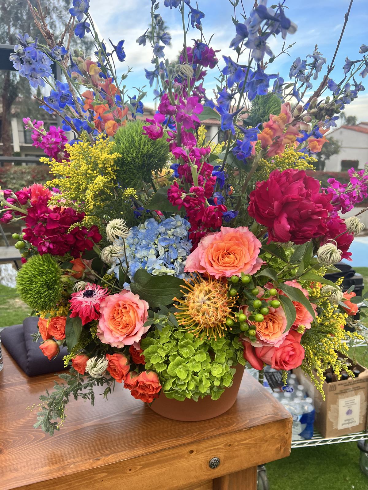 Lush floral arrangement in vivid colors