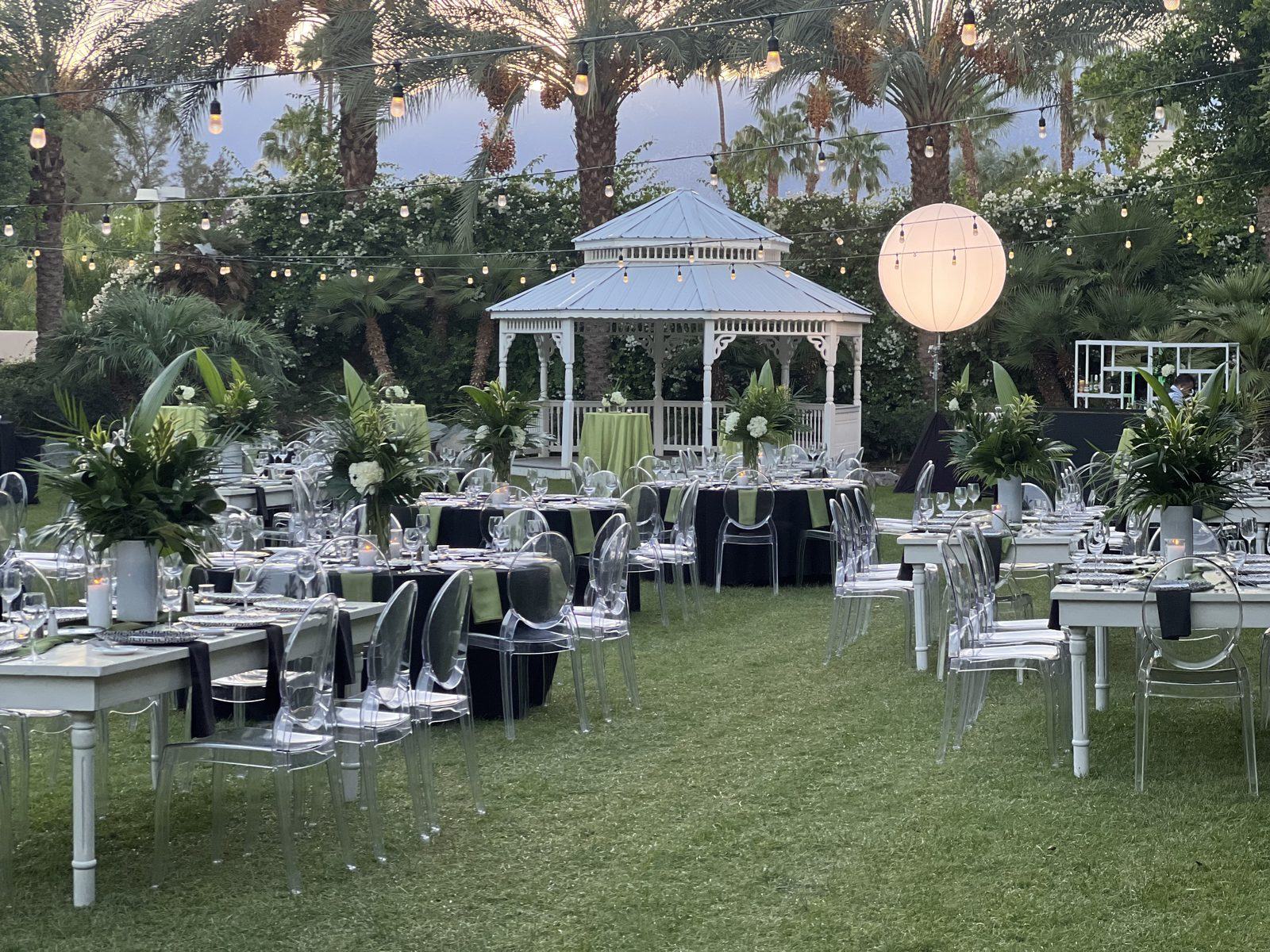 Garden gazebo dinner reception