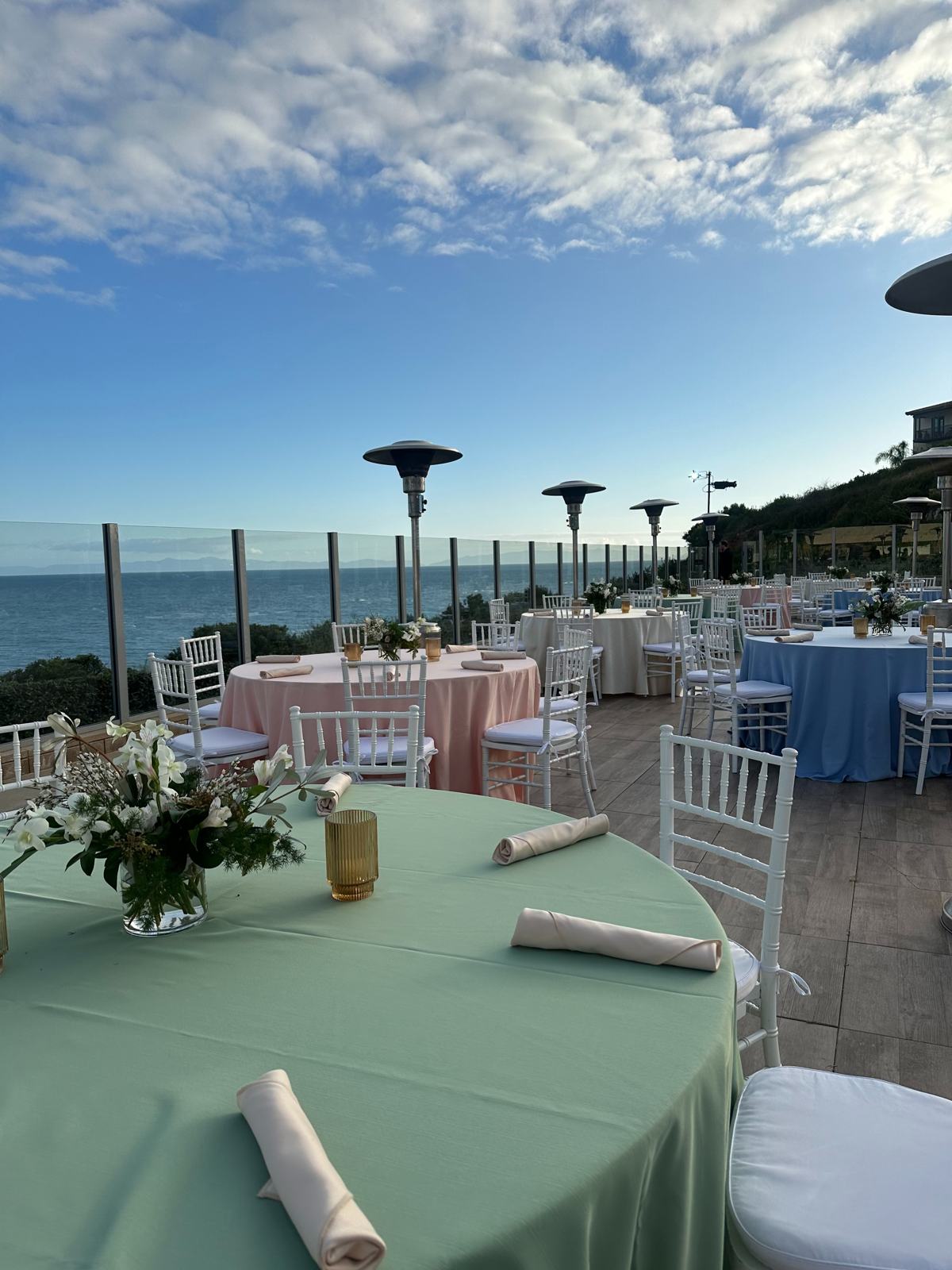 Oceanview terrace event set for dinner